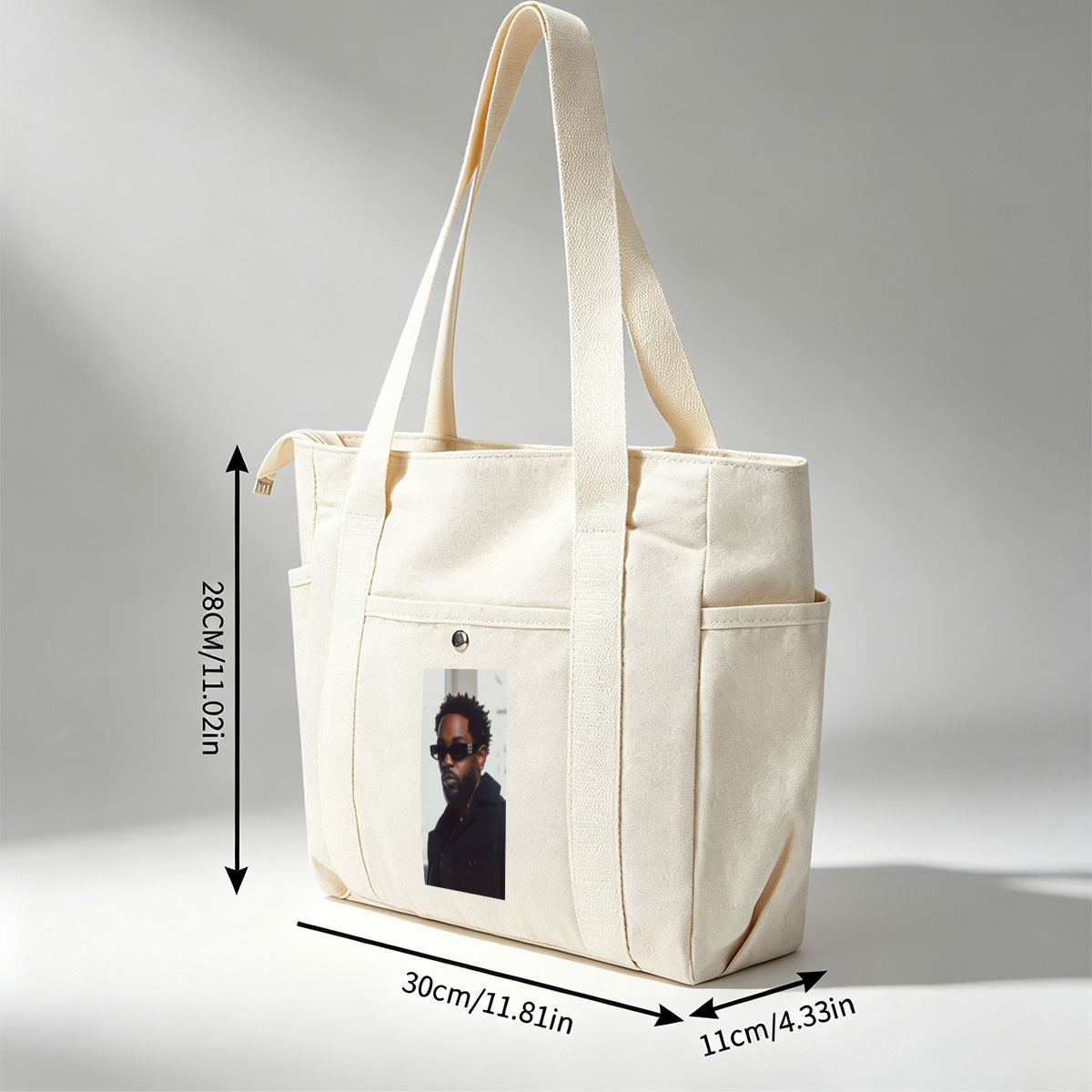 Kendrick Lamar in Urban Style Wearing Black Sunglasses and Coat - Multi-pocket bags