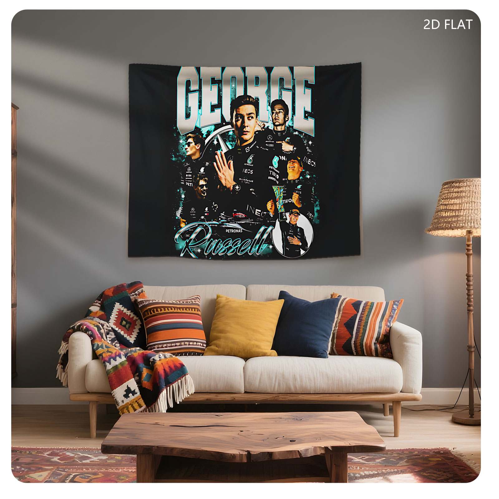 George Russell: Mercedes-AMG Petronas Formula One Driver, Racing Champion, Team Leader, and Motorsport Icon - Tapestry