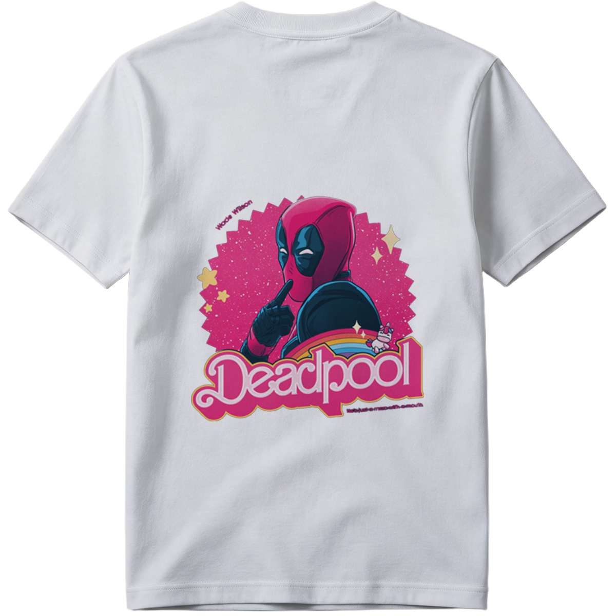 Deadpool: Wade Wilson with a Unicorn and Rainbow - Tee