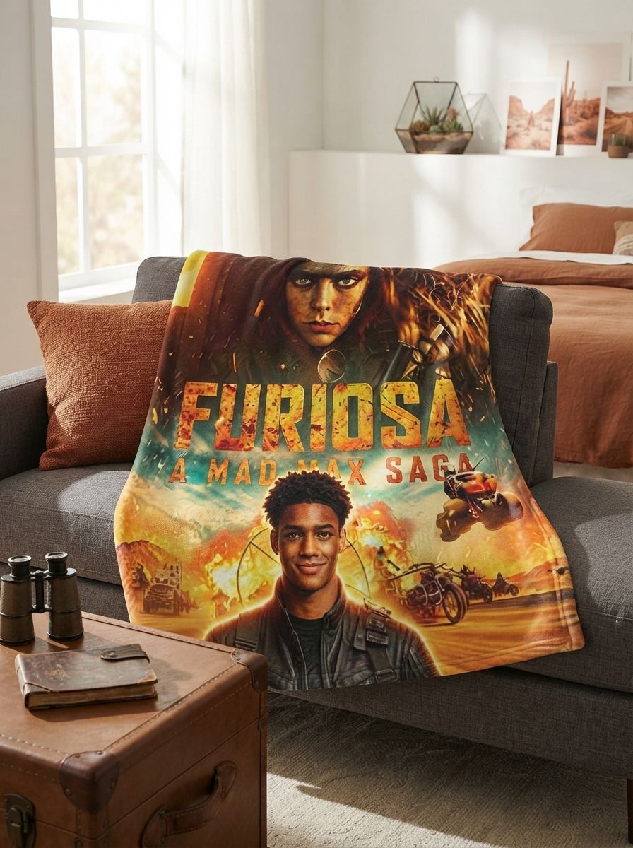Personalized Custom Photo Face Flannel Throw Blanket Cozy Movie Poster Art Plush Fleece Bed Couch Wrap Gift