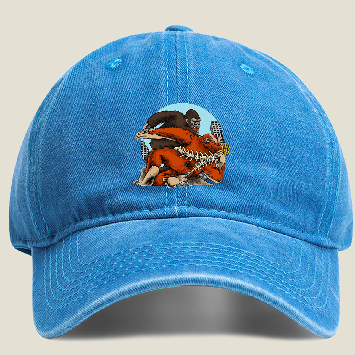 King Kong vs. Godzilla - Washed Denim - Baseball Cap