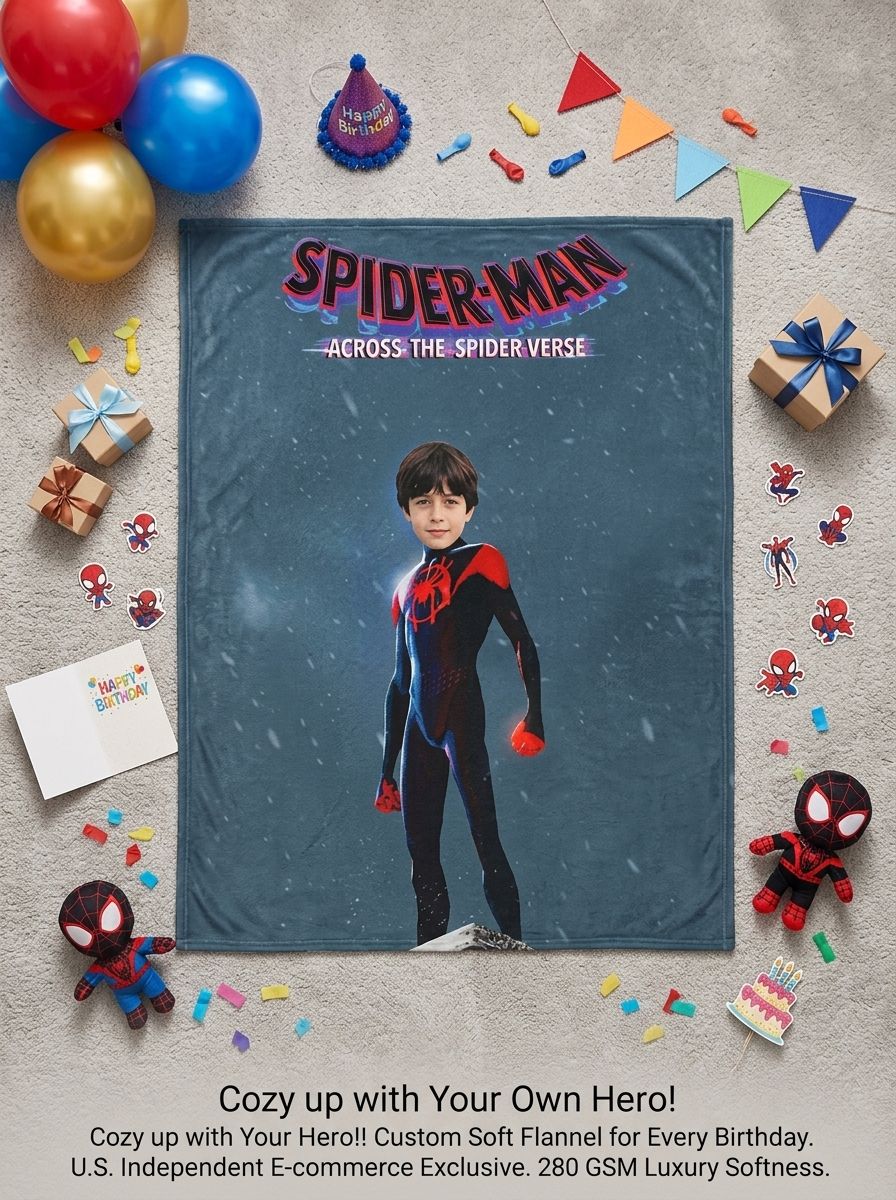 Custom Face Photo Superhero Flannel Blanket Ultra Soft Personalized Throw for Kids and Fans Cozy Bed Sofa Fleece Wrap
