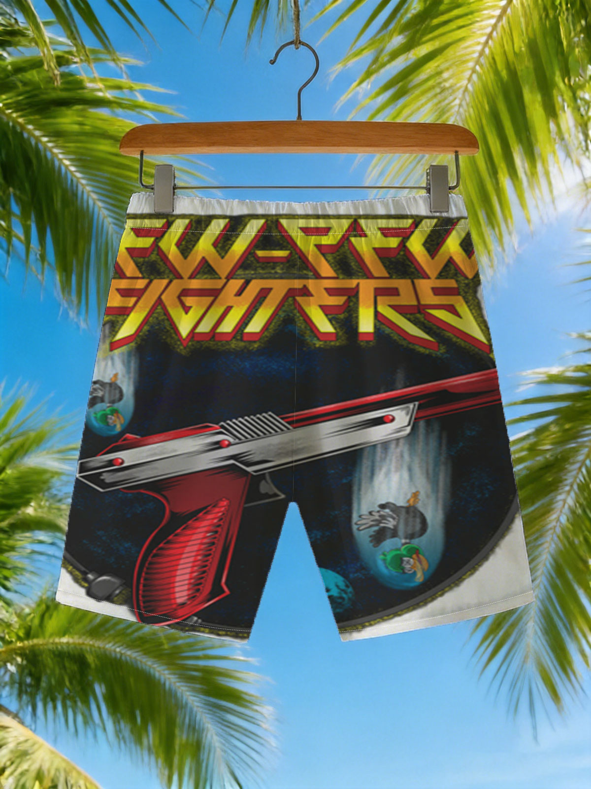 Pew-Pew Fighters: Duck Hunt Laser Blasters in Space Adventure -  Beach shorts