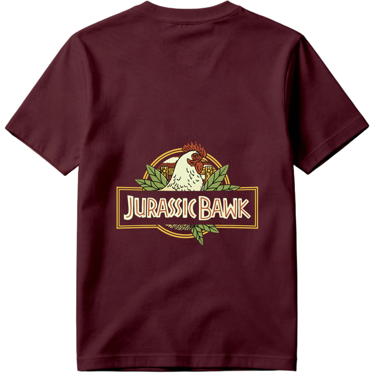 Jurassic Bawk - Chicken Logo Design - Tee