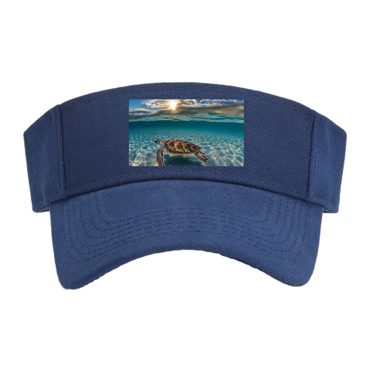 Sea Turtle Swimming in Clear Blue Waters Under Sunlight -  Visor cap