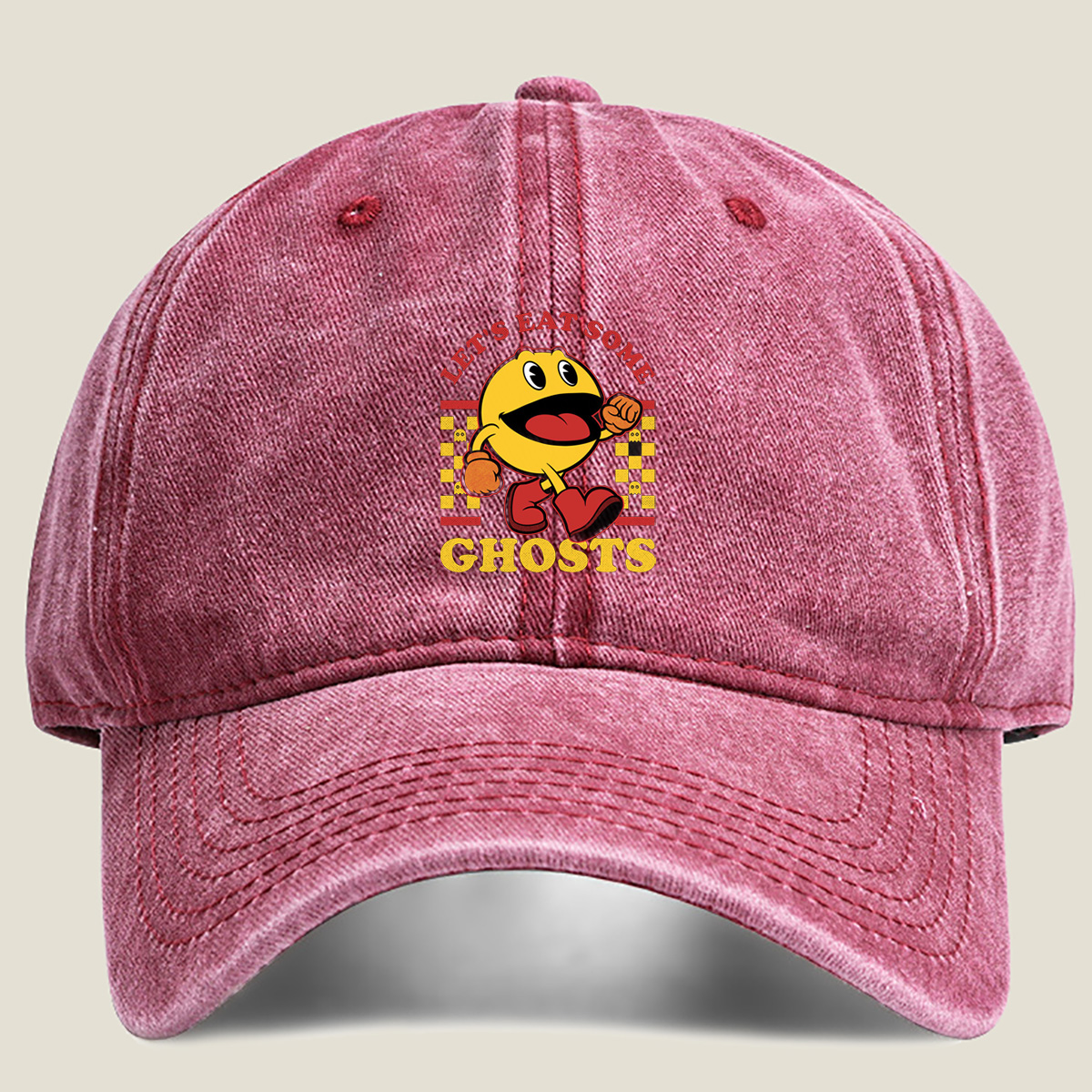Pac-Man: Let's Eat Some Ghosts - Washed Denim - Baseball Cap