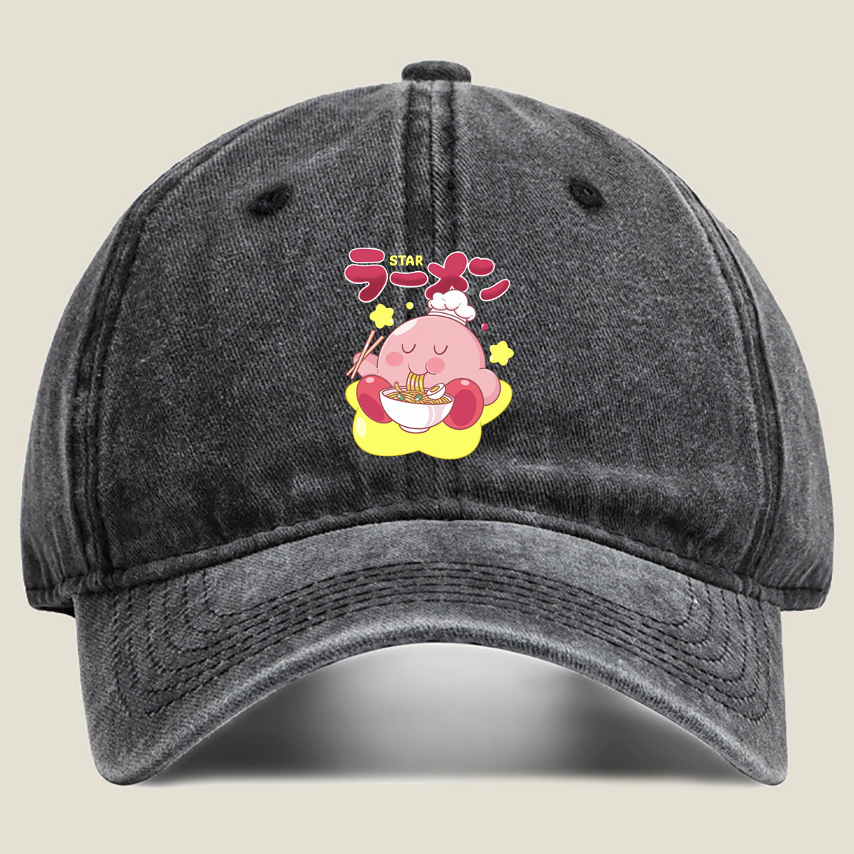 Kirby Star Ramen - Washed Denim - Baseball Cap