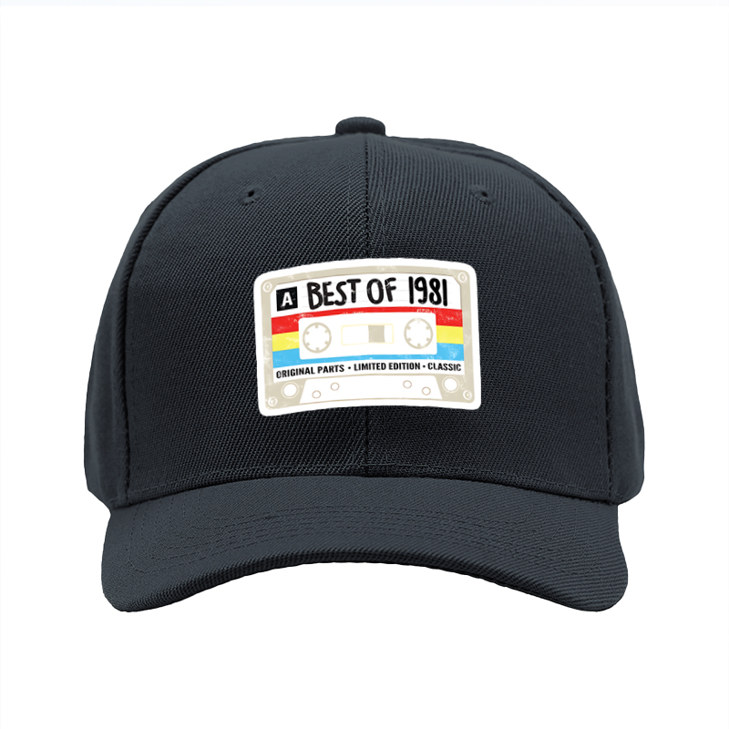 1pc New Baseball Cap with Cassette Tape Best of 1981 Print Unisex Adjustable Hat for Casual Streetwear Fashion Adults and Teens Outdoor Activities Retro Music Lover Style