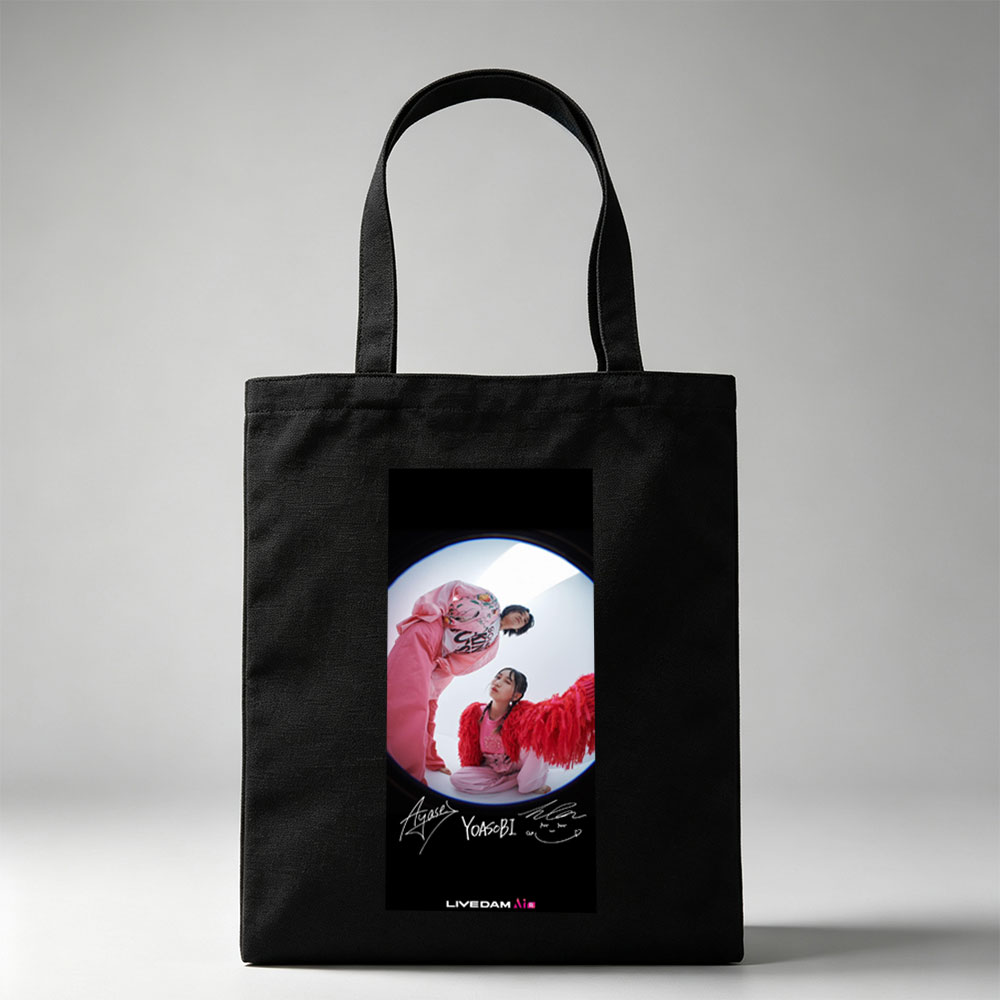 YOASOBI Live Performance in Vibrant Pink Outfits with Fisheye Lens Effect - Canvas tote bags