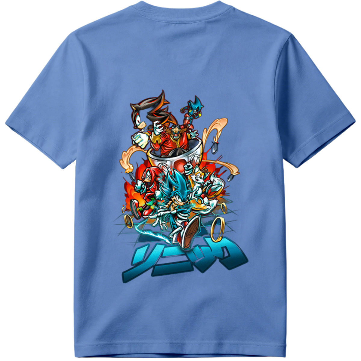 Sonic the Hedgehog: Sonic, Shadow, Knuckles, Tails, and Silver in Action - Tee