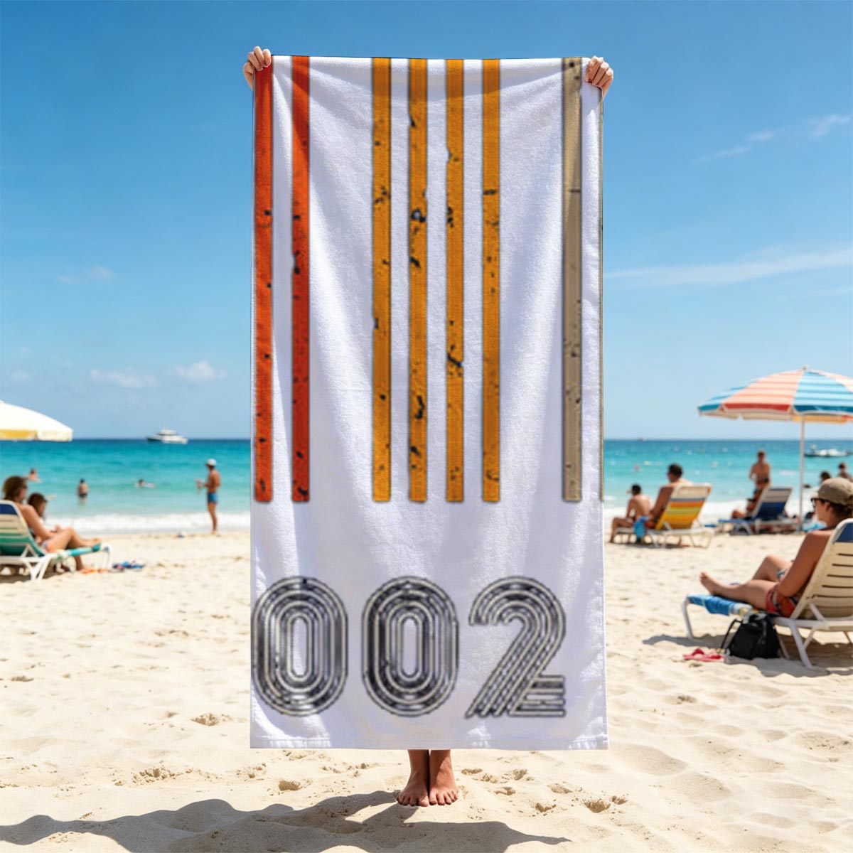 Shiny Since 2002: Retro Logo with Vintage Motorcycle Design - Beach towels