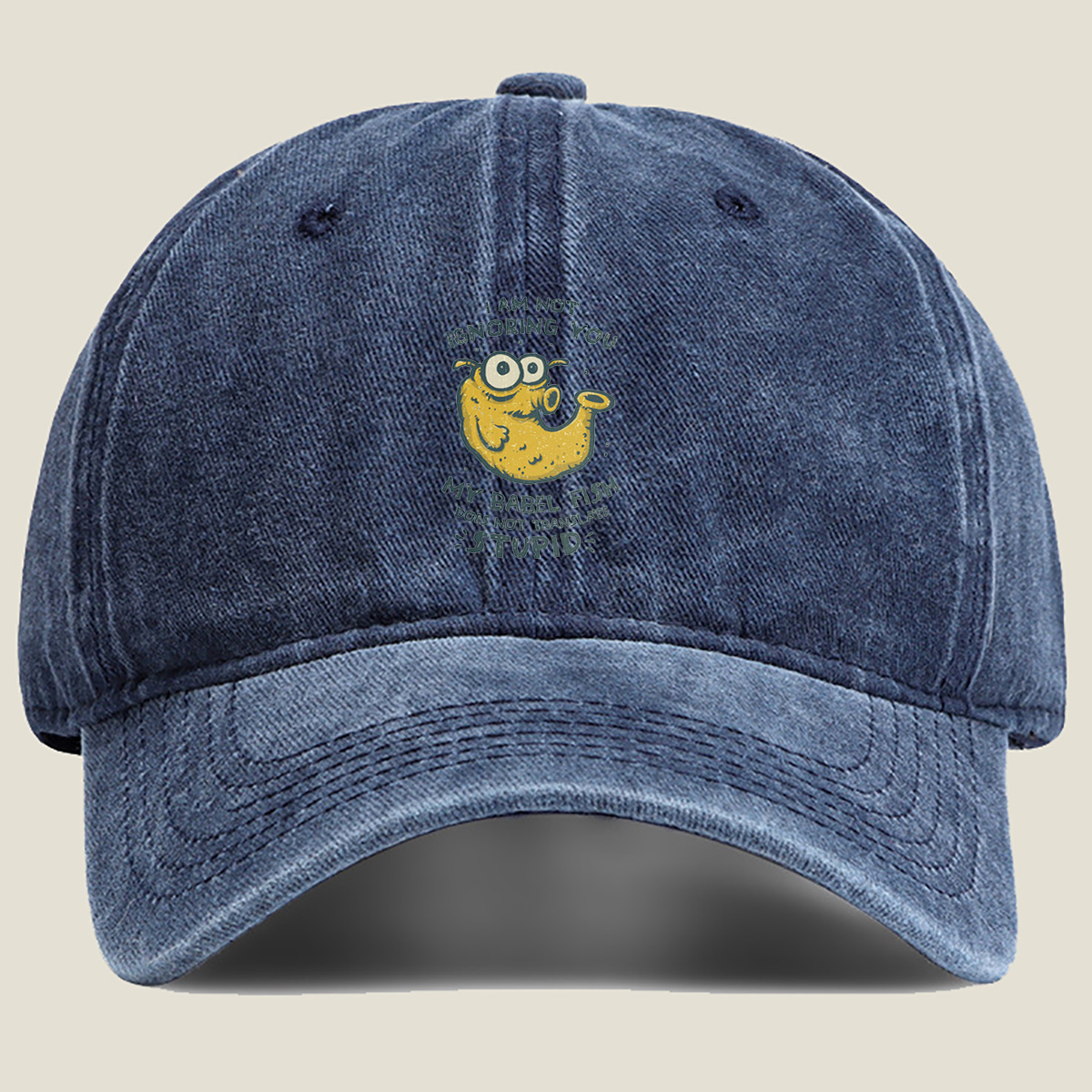 Babel Fish from The Hitchhiker's Guide to the Galaxy - Washed Denim - Baseball Cap