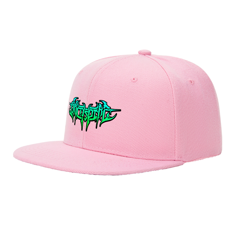 Flat Brim Baseball Cap with Neon Green Gothic Logo Print Streetwear Underground Skate Style for Basketball Court Skate Park Urban Lifestyle Skaters Rappers Streetwear Enthusiasts