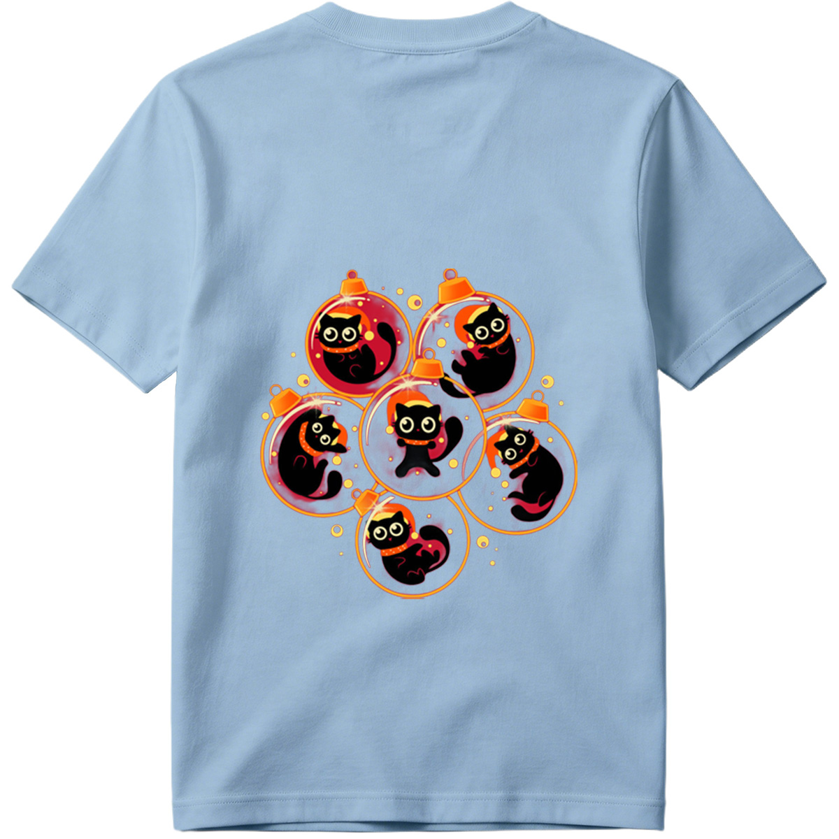 Black Cats in Christmas Ornaments - Tee