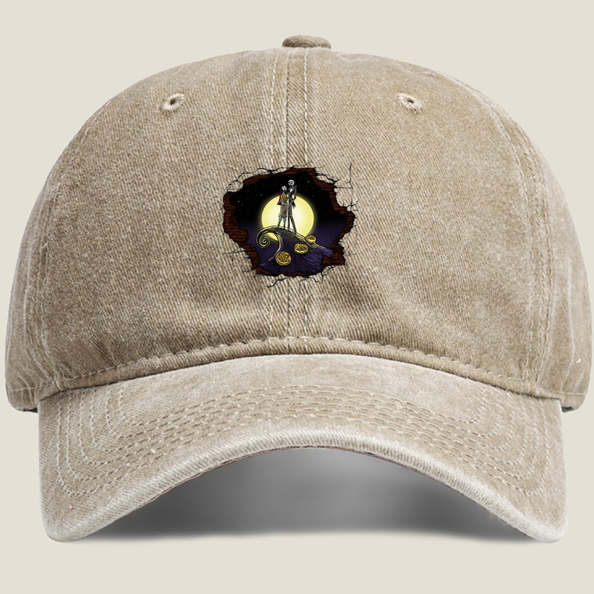 The Nightmare Before Christmas: Jack and Sally - Washed Denim - Baseball Cap