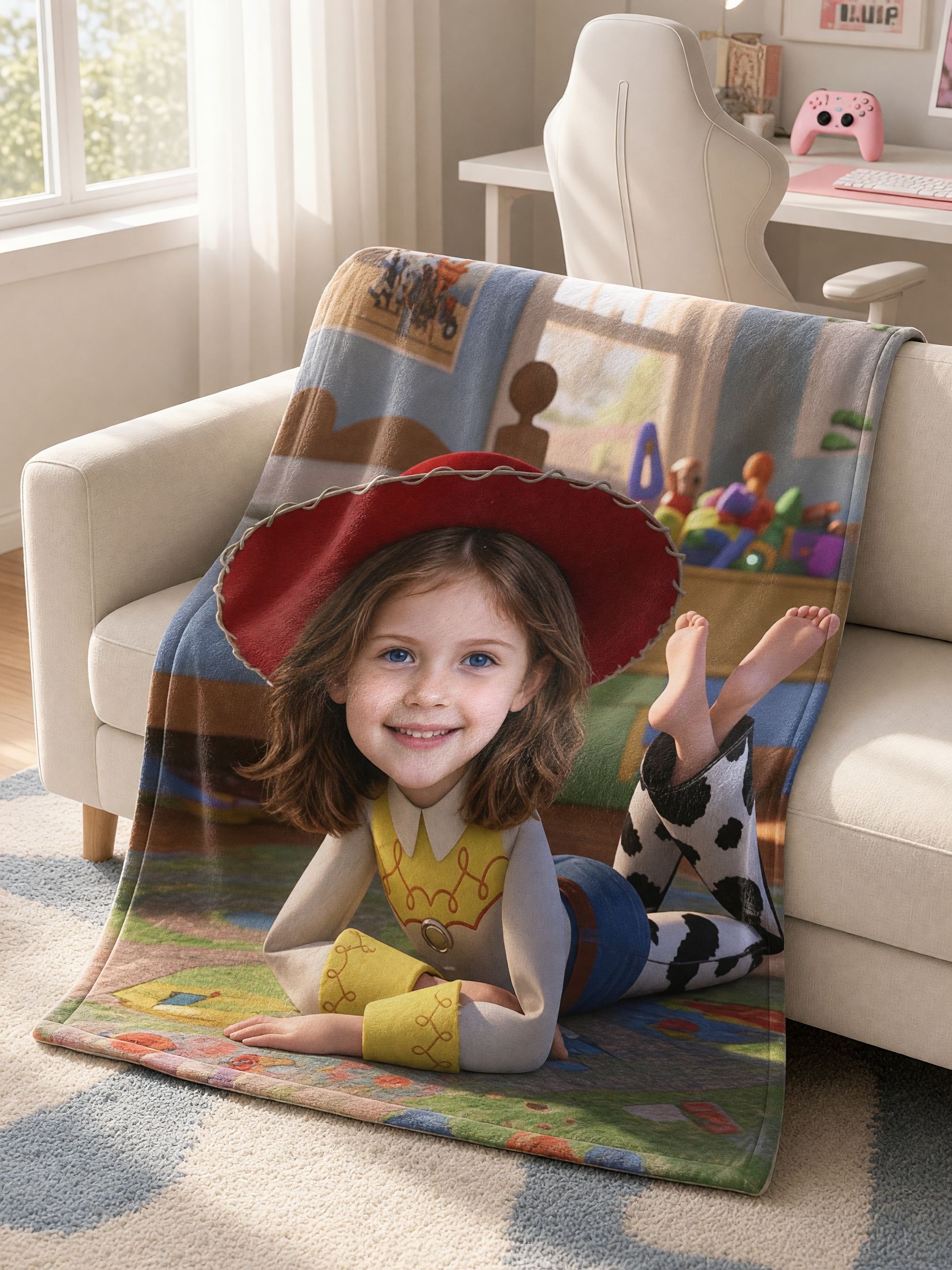 Custom Face Photo Flannel Blanket, Ultra Soft Personalized Throw for Bed and Couch, Ideal Cozy Gift