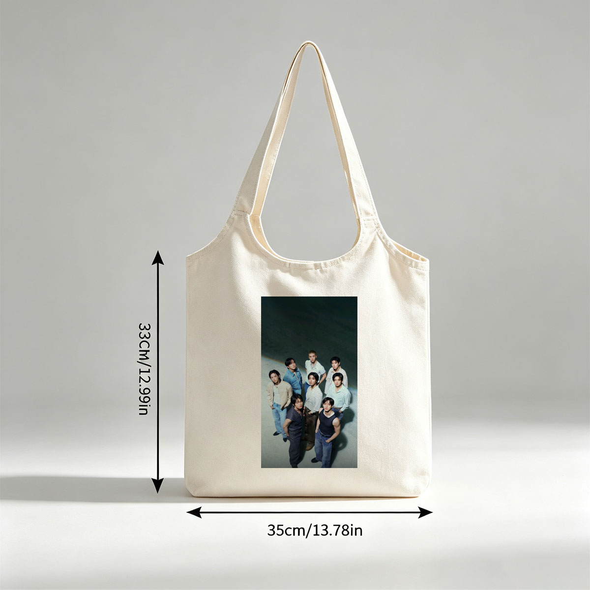 SEVENTEEN Group Photo on a Minimalist Background with Casual Outfits and Confident Poses - Canvas shoulder bags/