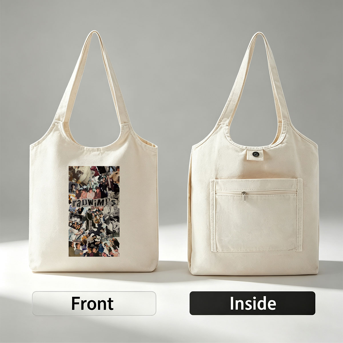 radwimps band collage featuring various photos and moments from their performances and personal life - Canvas shoulder bags/