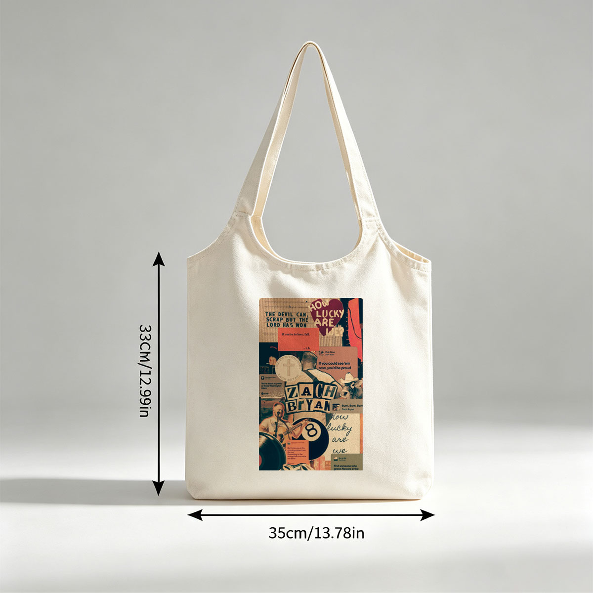 Zach Bryan Collage Featuring Lyrics, Music, and Country Themes - Canvas shoulder bags/