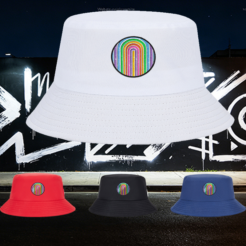 Unisex Bucket Hat with Glitter Rainbow Print Design - Classic Adjustable Sun Hat for Outdoor Activities, Beach, Travel, and Casual Wear - Perfect for Adults Seeking Fashionable and Comfortable Headwear