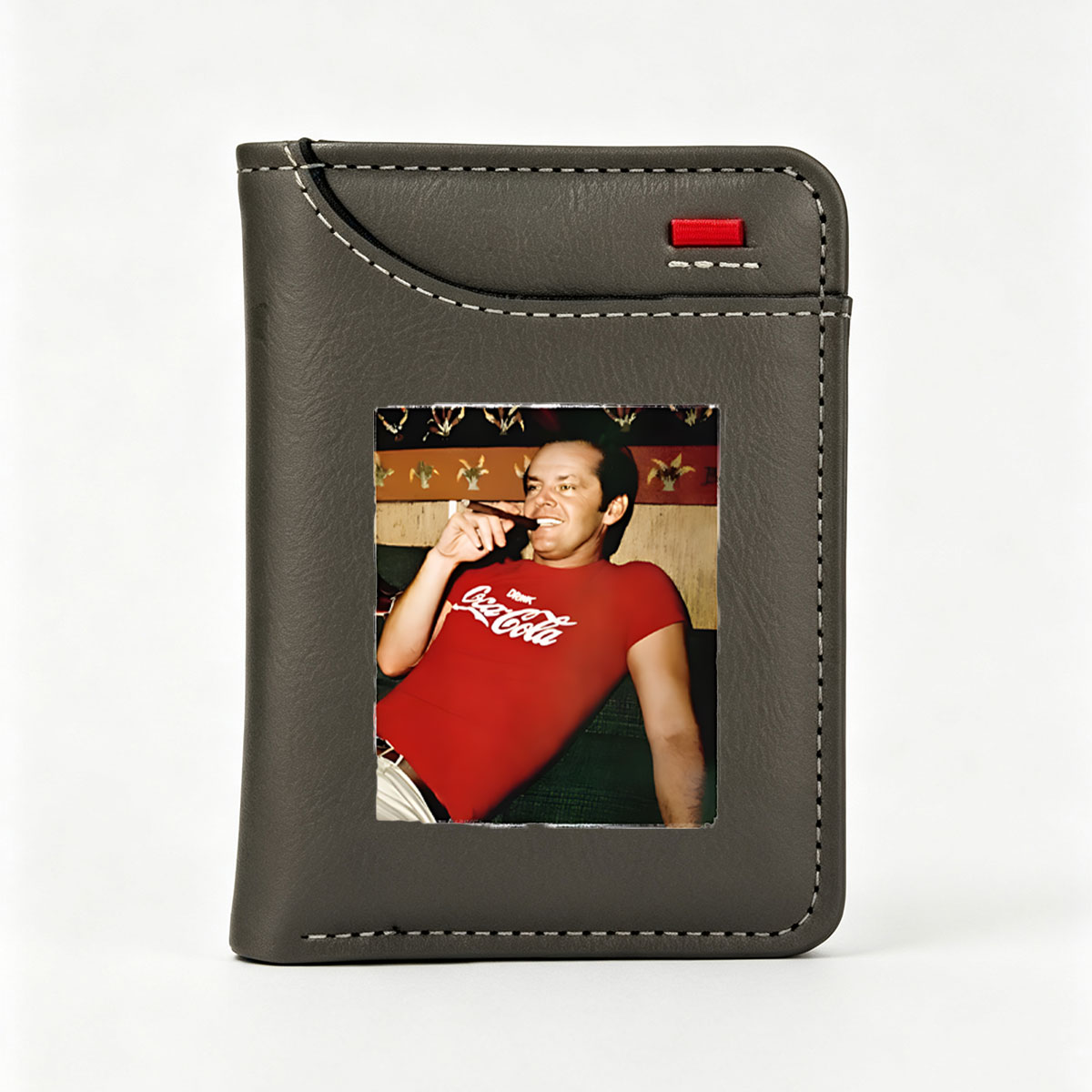 Jack Nicholson in Red Coca-Cola Shirt with Cigar - Vertical Style Wallet
