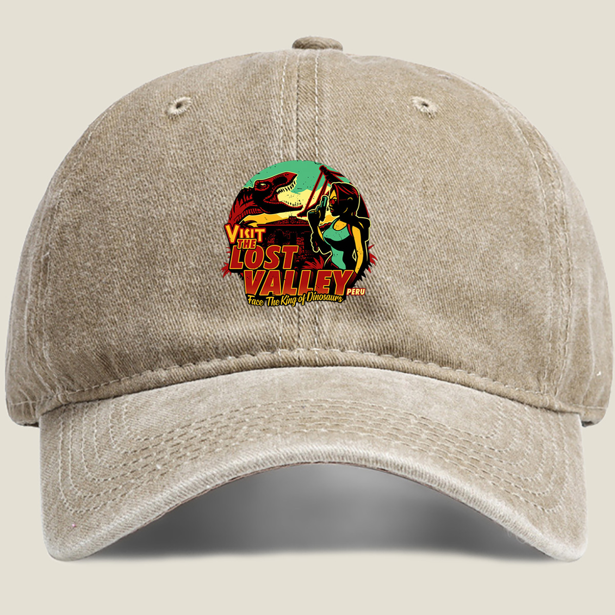Visit the Lost Valley: Face the King of Dinosaurs - Washed Denim - Baseball Cap