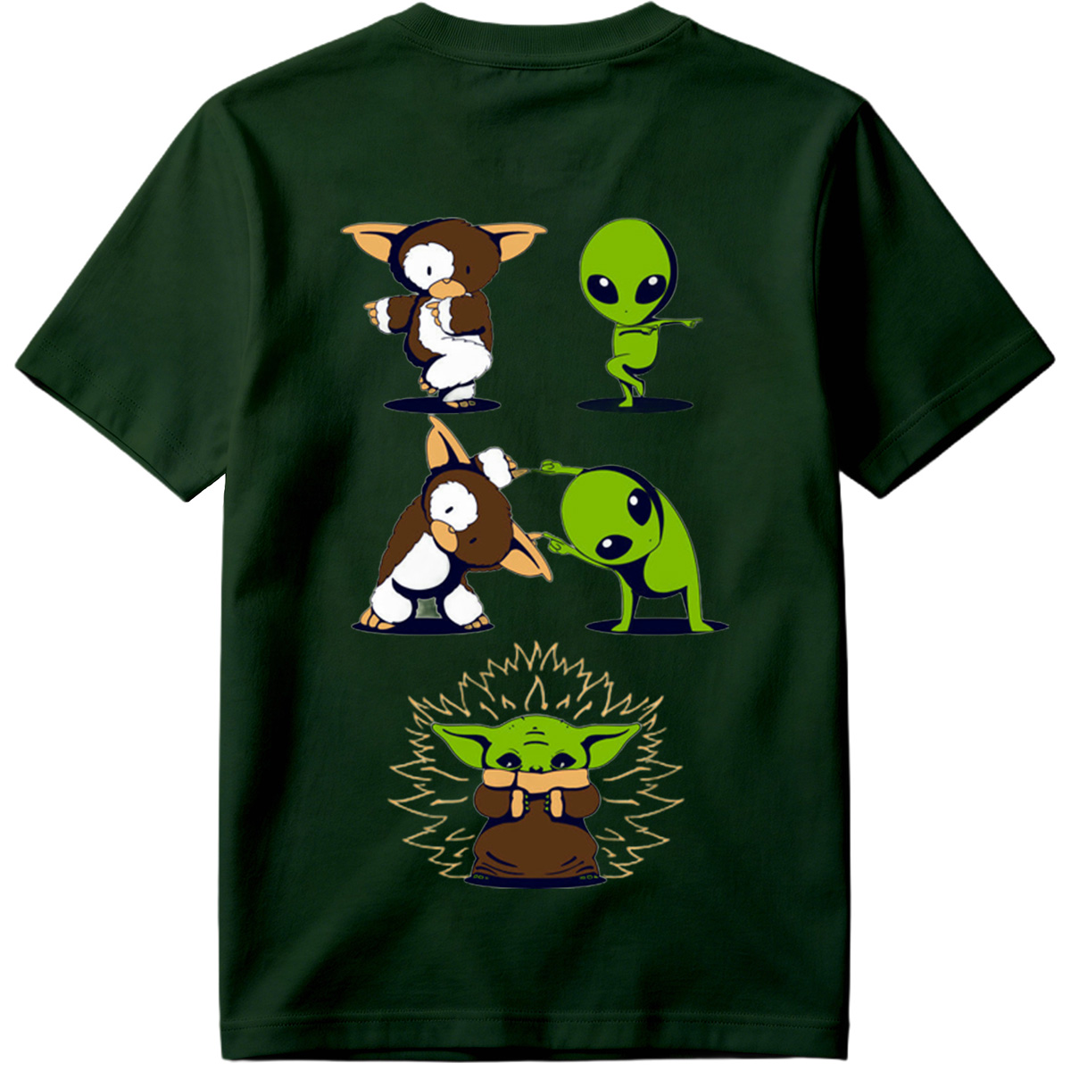 Diddy Kong, Alien, and Baby Yoda in Playful Poses - Tee