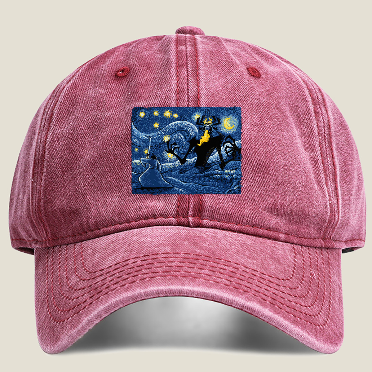 Samurai vs. Fiery Spider in Starry Night - Hat