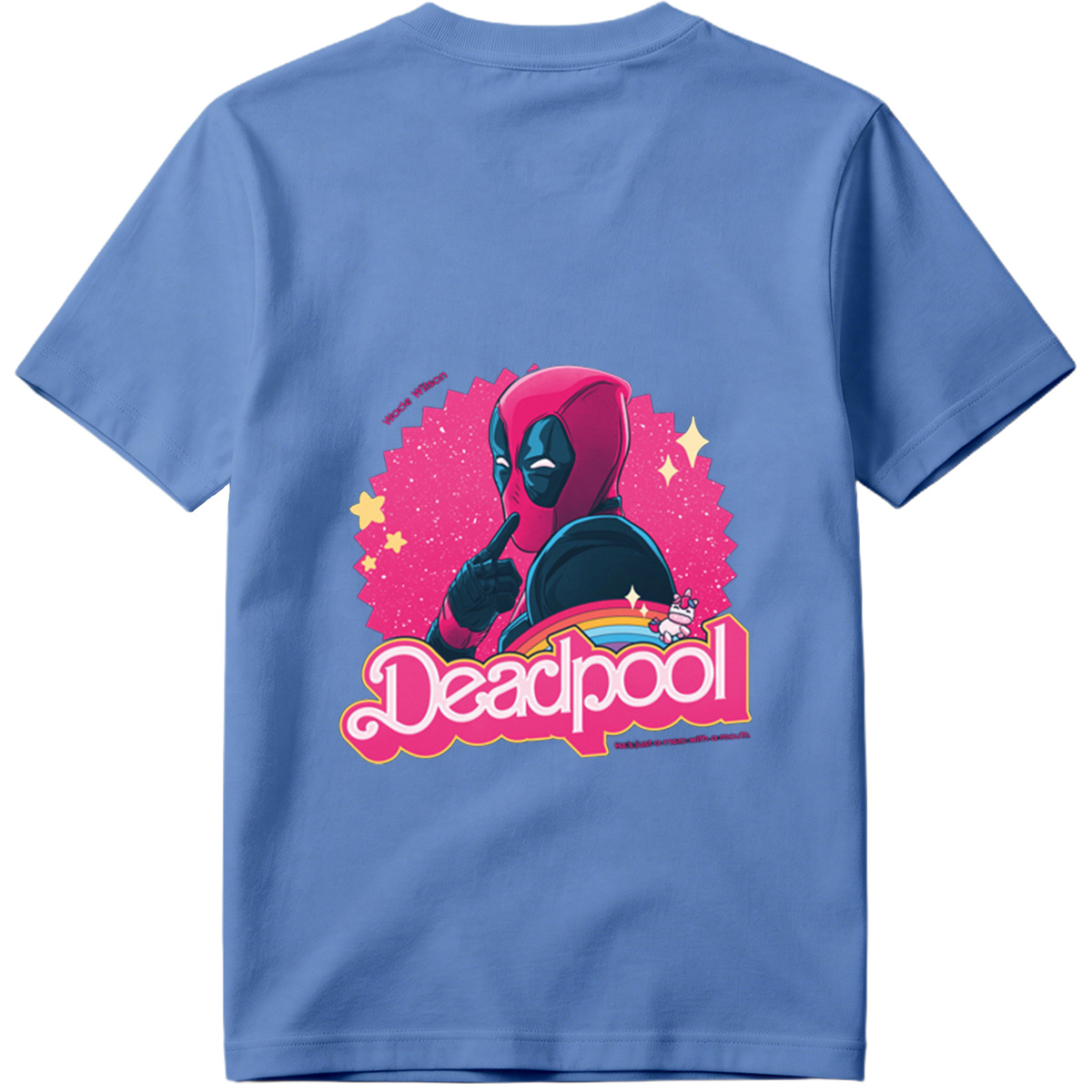 Deadpool: Wade Wilson with a Unicorn and Rainbow - Tee