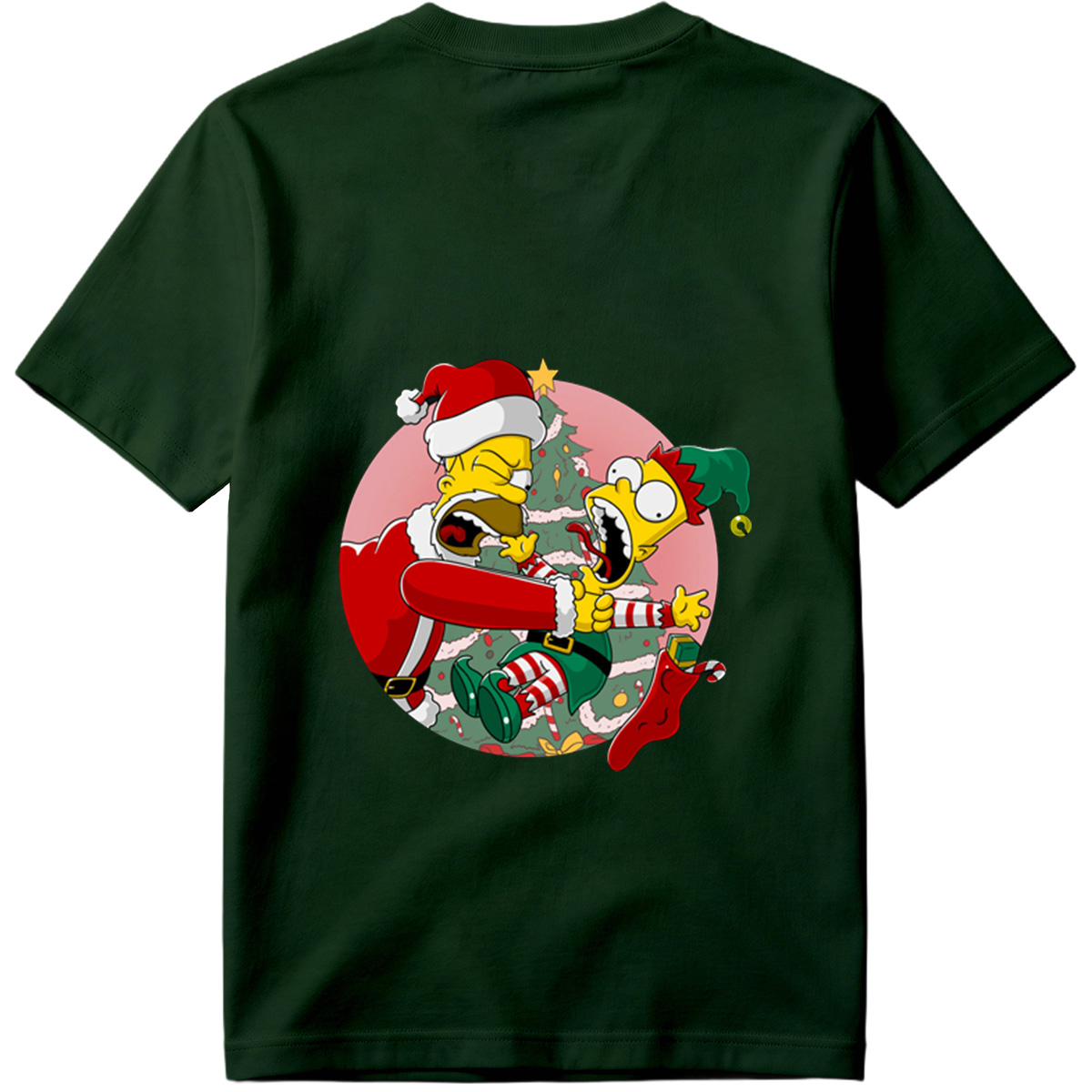 Simpsons Christmas Chaos: Homer and Bart in Holiday Hijinks - Tee