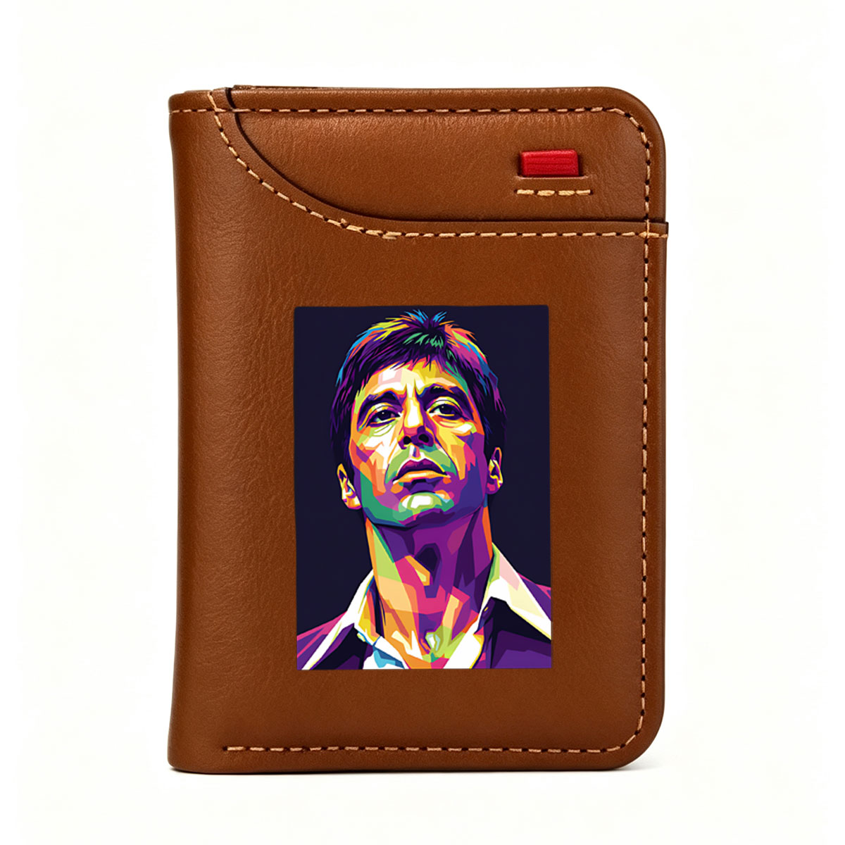 Colorful Portrait of a Man in Pop Art Style - Vertical Style Wallet