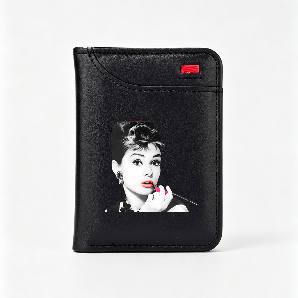 Audrey Hepburn Applying Red Lipstick - Vertical Style Wallet