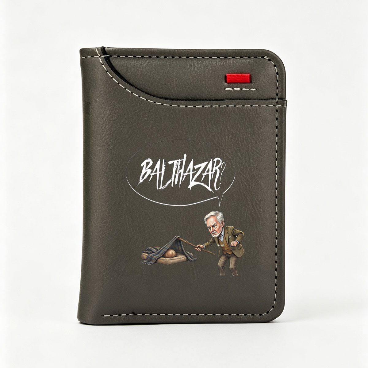 Balthazar? - Old Man with Stick and Blanket, Speech Bubble - Vertical Style Wallet