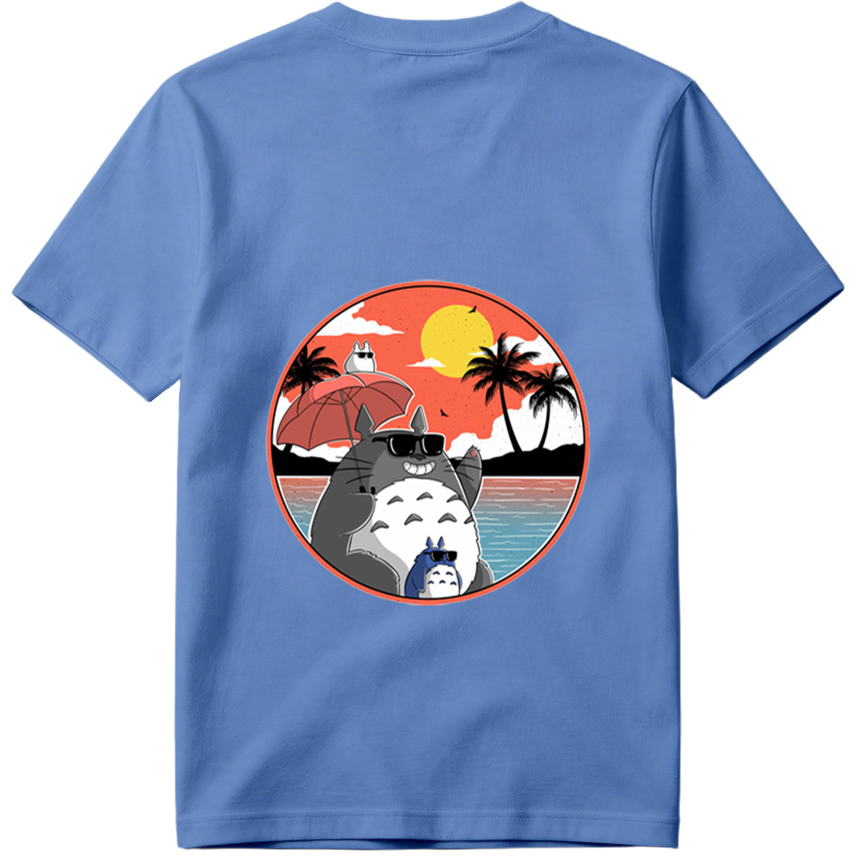 Totoro Family Beach Sunset - Tee