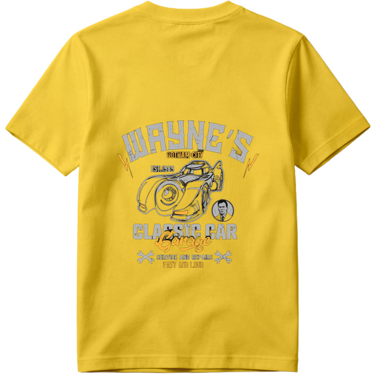Wayne's Gotham City Classic Car Garage: Batman and Bruce Wayne - Tee