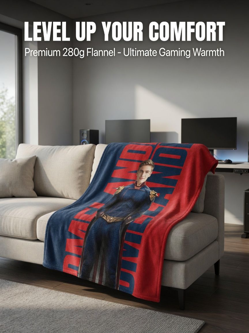 Custom Photo Face Flannel Blanket Personalized Superhero Design Lightweight Warm Plush Throw for Bed Couch and Gifts