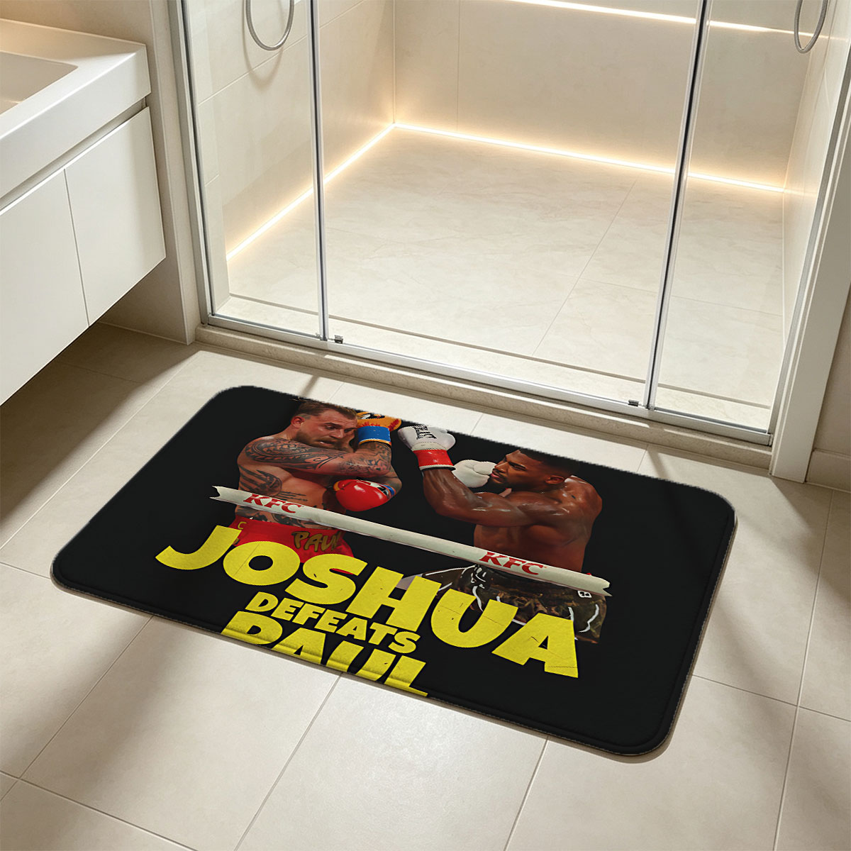 Joshua Defeats Paul in Epic Boxing Match - Flannel floor mat