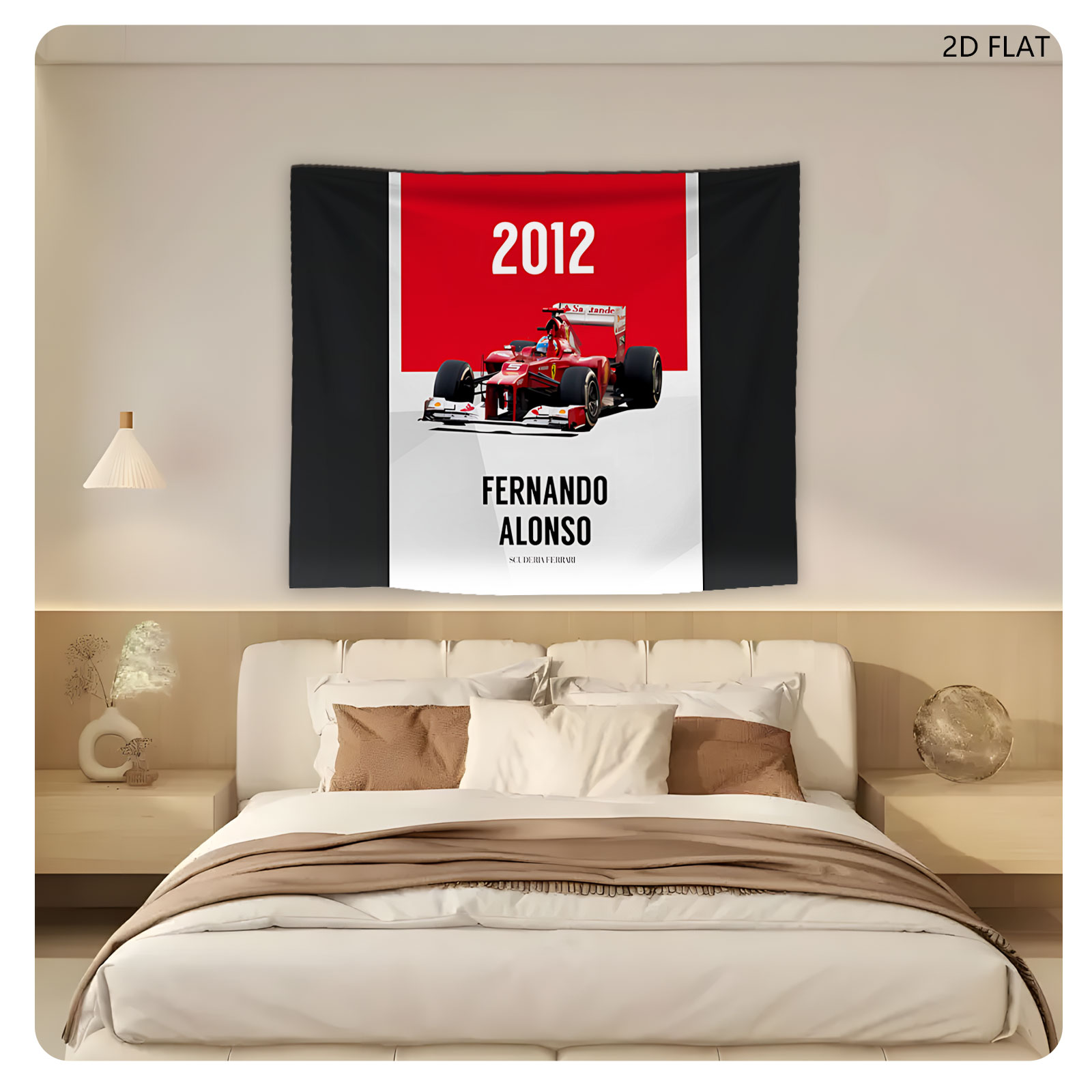 Fernando Alonso 2012 Scuderia Ferrari F1 Racing Car - Tapestry