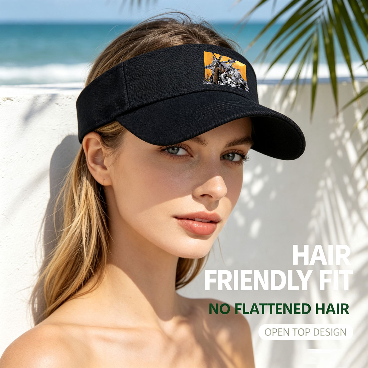 Rebel Alliance: Chewbacca, Luke Skywalker, Han Solo, and Princess Leia Rally Around the Millennium Falcon Amidst a Desert Battle Scene -  Visor cap