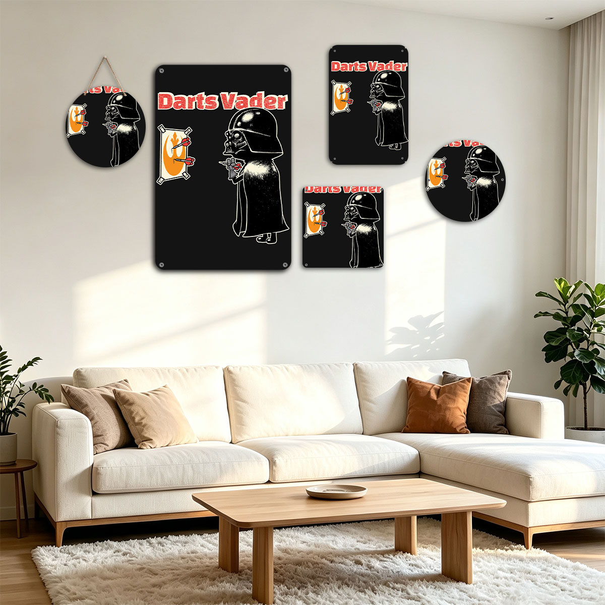 Darth Vader Playing Darts with Rebel Target - painting