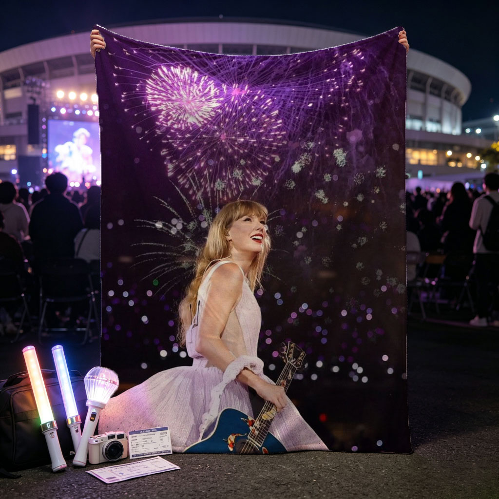 Taylor Swift Live Performance with Fireworks and Acoustic Guitar - Blankets