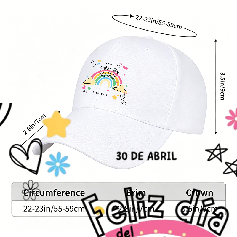 Unisex Classic Baseball Cap with Rainbow and 