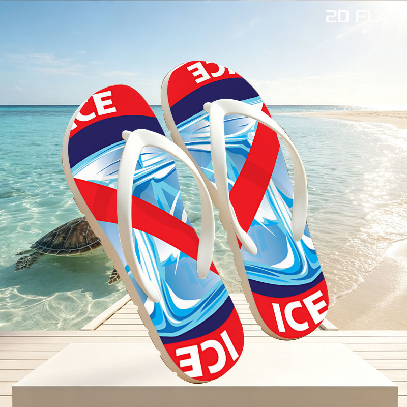 No Ice Sign with Prohibited Symbol -  flip-flops