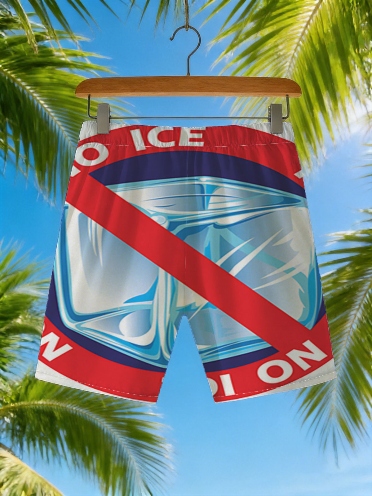 No Ice Sign with Prohibited Symbol -  Beach shorts