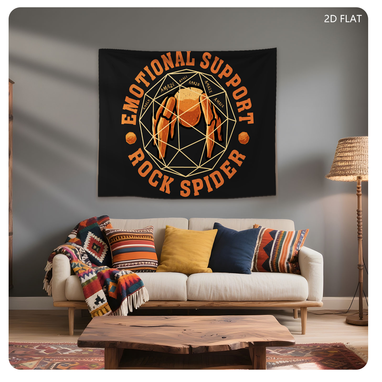Emotional Support Rock Spider: Amaizing Arachnid Adventure - Tapestry