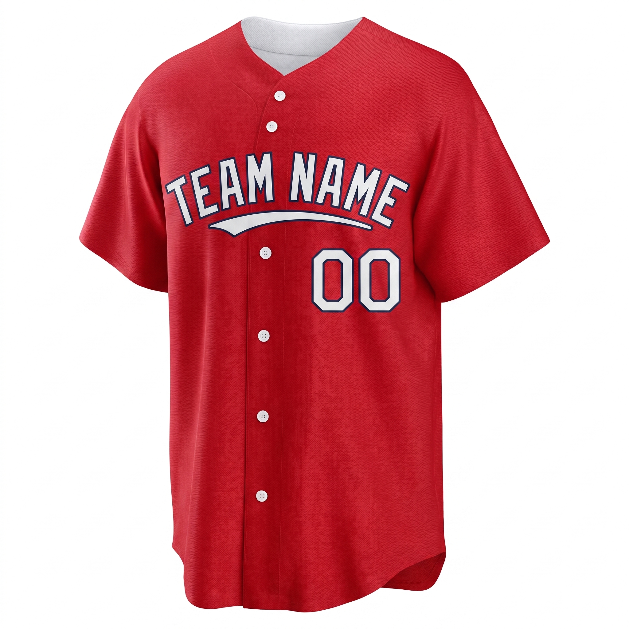 Custom Printed Boston City Style Baseball Jersey Red Full Button Short Sleeve For Men And Youth