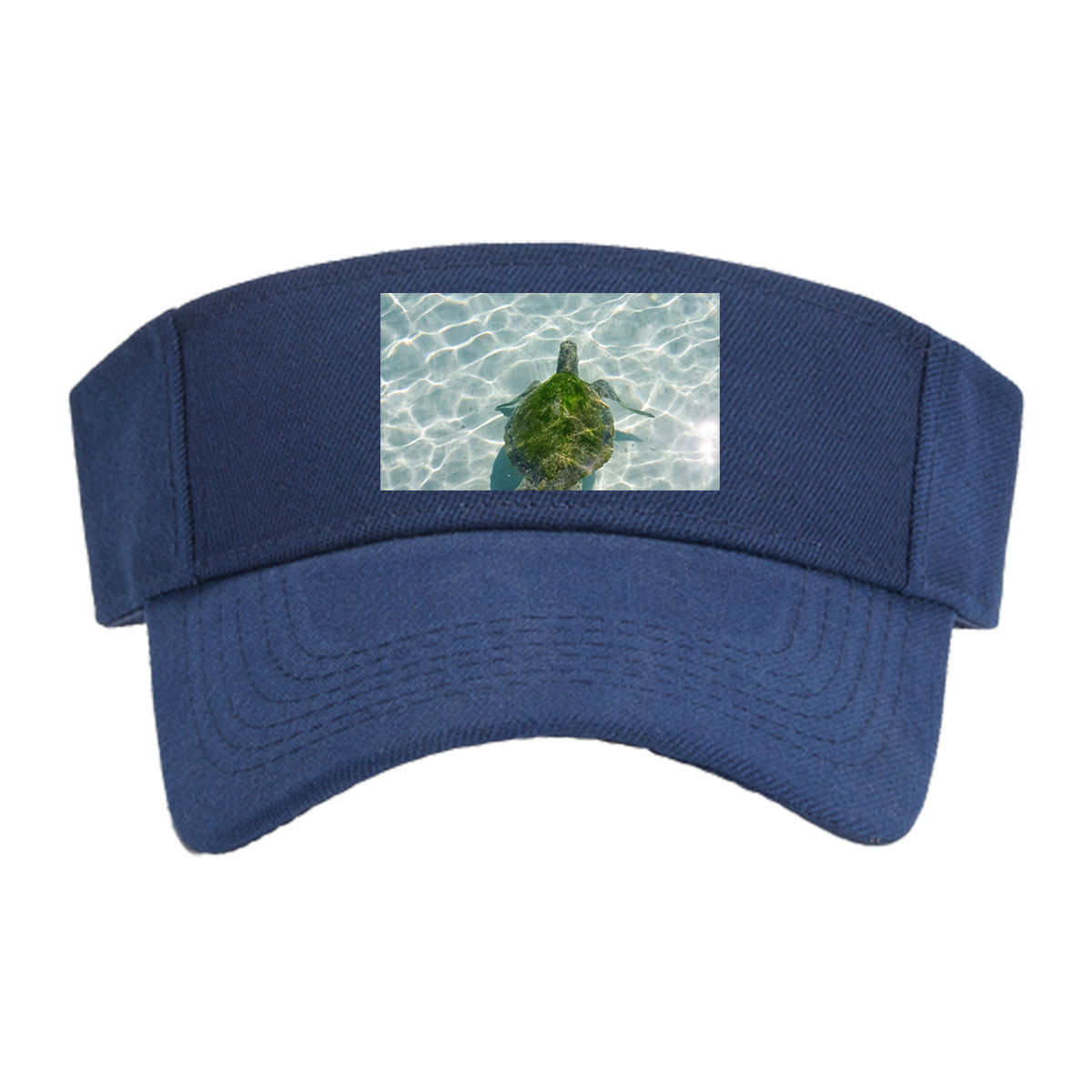 Sea turtle swimming in clear shallow water -  Visor cap