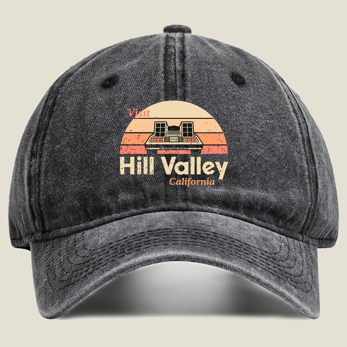 Back to the Future: Visit Hill Valley, California - Washed Denim - Baseball Cap