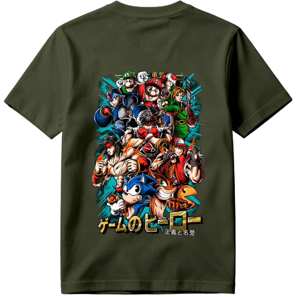 Game Heroes: Mario, Sonic, Link, Ryu, and More - Tee