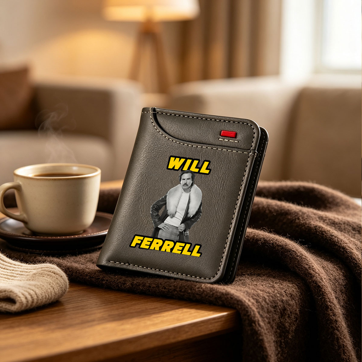 Will Ferrell as Ron Burgundy in Anchorman - Vertical Style Wallet